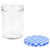 vidaXL Staklenke za džem s bijelo-plavim poklopcima 96 kom 400 ml