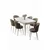HANAH HOME Rasklopivi trpezarijski sto i stolice (7 delova) Asfel White Cappuccino