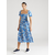 Bianco Lucci Womens Square Neck Gimped Multi Patterned Flared Dress