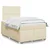 Vidaxl Box spring postelja z vzmetnico krem 120x190 cm blago