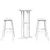 Set bar stolova za vrt 3 pcs Bijelo HDPE