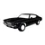 Wallity Zidna dekoracija Chevrolet Chevelle SS 1969 Malibu, 60 x 28 cm, Crna