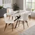 MID.YOU STOL, les, kovina, tekstil bela