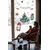 WallXpert novogodišnja nalepnica za prozor i zid 409005, patuljak, jelka, meda i natpis Happy Yule, 40 x 100 cm