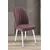 Hanah Home set trpezarijskih stolica Platinum 8 kom, puder roze tkanina Jerry, bele metalne noge
