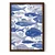 WallXpert uramljena MDF slika 3752KACT-070, plave ribe i morsko bilje na beloj pozadini, 37 x 52 cm