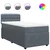 vidaXL Box spring postelja z vzmetnico temno siva 100x200 cm žamet