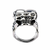 Ring INOX - BLK CONJOIND TWN SKUL - FR367