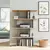 Hanah Home Harmon Oak Anthracite Polica za knjige 90x25x127.4cm, Bež siva