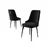 Hanah Home set trpezarijskih stolica Newa 8 kom, crna tkanina Babyface, crne metalne noge