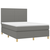 vidaXL Box spring postelja z vzmetnico LED temno siva 140x200 cm blago