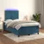 Vidaxl Box spring postelja z vzmetnico LED temno modra 120x200cm žamet