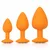 CalExotics Cheeky Gems oranžni silikonski analni čepi, paket 3