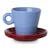 shumee Echo 100 ml modra skodelica za espresso z rdečim krožnikom