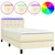 vidaXL Box spring postelja z vzmetnico LED krem 90x200 cm umetno usnje
