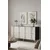 Hanah Home komoda Slim 150, 150 cm, antracit / travertin / zlatna