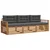 Set vanjskih sofa s jastukom 3 pcs Prirodna i antracit