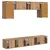 Set TV komoda Zidne 4 pcs Betonski sivi Konstruirano drvo