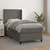 Vidaxl Box spring postelja z vzmetnico siva 100x200 cm umetno usnje