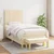 Vidaxl Box spring postelja z vzmetnico krem 100x200 cm blago