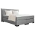 MID.YOU POSTELJA BOXSPRING 180 cm x 200 cm , leseni material antracit, siva, bež, ekru