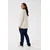 KAFFE CURVE Majica Winni ecru/temno siva