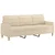 3-dijelni set sofa s jastucima krem od mikrovlakana