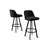 Hanah Home Set barskih stolica Atex, 44x105x42 cm,6 komada, Crne