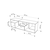 Hanah Home TV Komoda Glis, 145x44,8x35 cm, Pesak