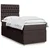 Vidaxl Box spring postelja z vzmetnico temno rjav 90x190 cm blago