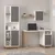 Hanah Home radni sto sa policom Venaro Set 1 (Desk + Large Bookcase), beli / orah