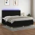 vidaXL Box spring postelja z vzmetnico LED črna 200x200 cm blago