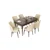 Hanah Home Set Trpezarijski sto i 6 stolica Nef, Krem-braon