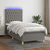 Vidaxl Box spring postelja z vzmetnico LED temno siva 90x200 cm blago