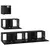 Set TV komoda Zidne 3 pcs Crni hrast Konstruirano drvo
