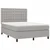 Vidaxl Box spring postelja z vzmetnico LED sv. siva 140x200 cm blago