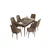 Hanah Home Set Trpezarijski sto i 6 stolica Are, Braon
