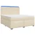 vidaXL Postelja boxspring z vzmetnico Krem 160 x 200 cm Blago