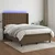 Vidaxl Box spring postelja z vzmetnico LED temno rjava 140x190cm blago