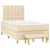 Vidaxl Box spring postelja z vzmetnico krem 120x190 cm blago