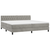 Krevet box spring s madracem LED svjetlosivi 200x200 cm baršun