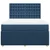 Vidaxl Box spring postelja z vzmetnico modra 140x200 cm blago
