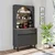 Hanah Home 2805 kafe bar ormarić 90 × 179 × 42 cm, antracit/atlantski bor