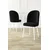 Hanah Home set trpezarijskih stolica Aste 6 kom, crna tkanina Babyface, bele metalne noge