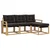 Set vanjskih sofa s jastukom 4 pcs Bijela i crna