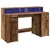 Radni stol s LED svjetlima boja staro drvo 140x55x91 cm drveni