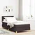 Vidaxl LED Box Spring Postelja Temno rjava 90 x 190 cm blago
