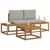 Set vanjskih sofa s jastukom 3 pcs Prirodna