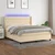 vidaXL vidaXL Box spring postelja z vzmetnico LED krem 180x200 cm blago, (20902191)