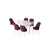 Hanah Home Set Trpezarijski sto i 6 stolica Zen, Bordo-beli